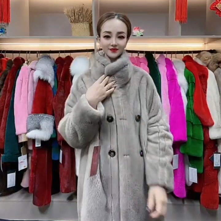 泰迪熊大衣貂皮皮草女年轻款时尚进口天鹅绒整貂水貂外套2025新款