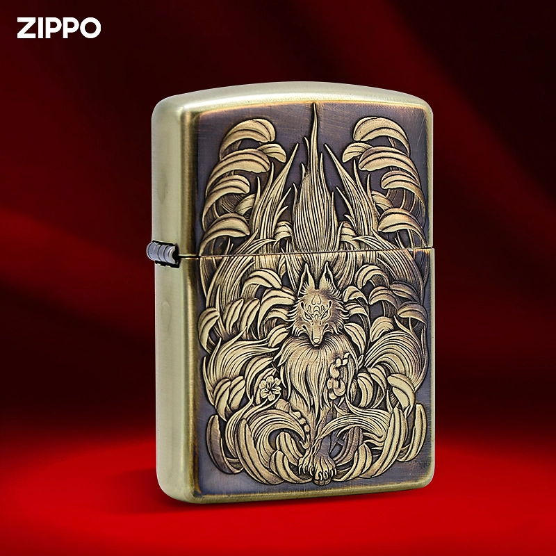 ZIPPO正品打火机/黄铜盔甲九尾狐二代防风送礼DY9912FD【林子】