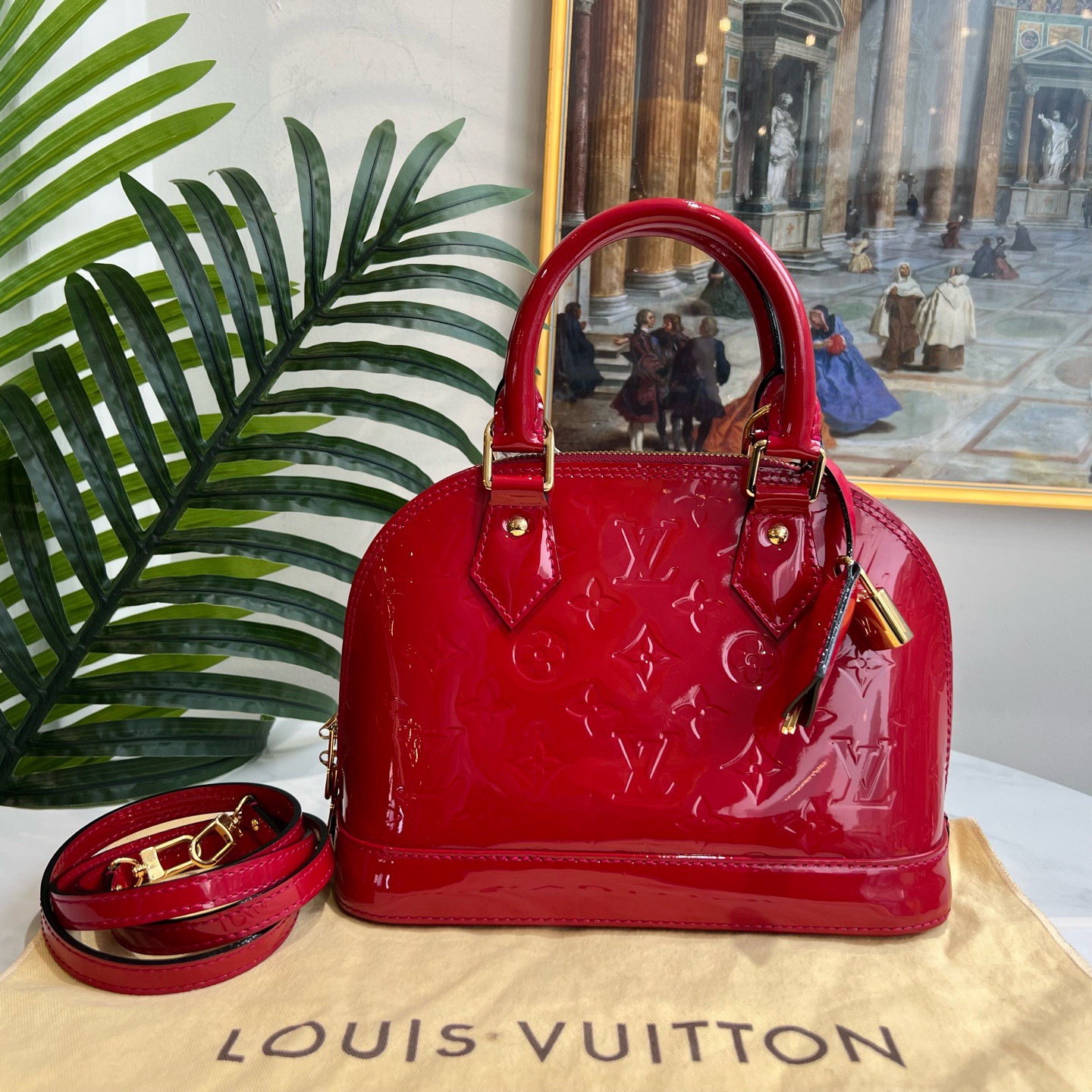 95新 LouisVuitton/路易威登 御古屋/87540/漆皮贝壳包 14s