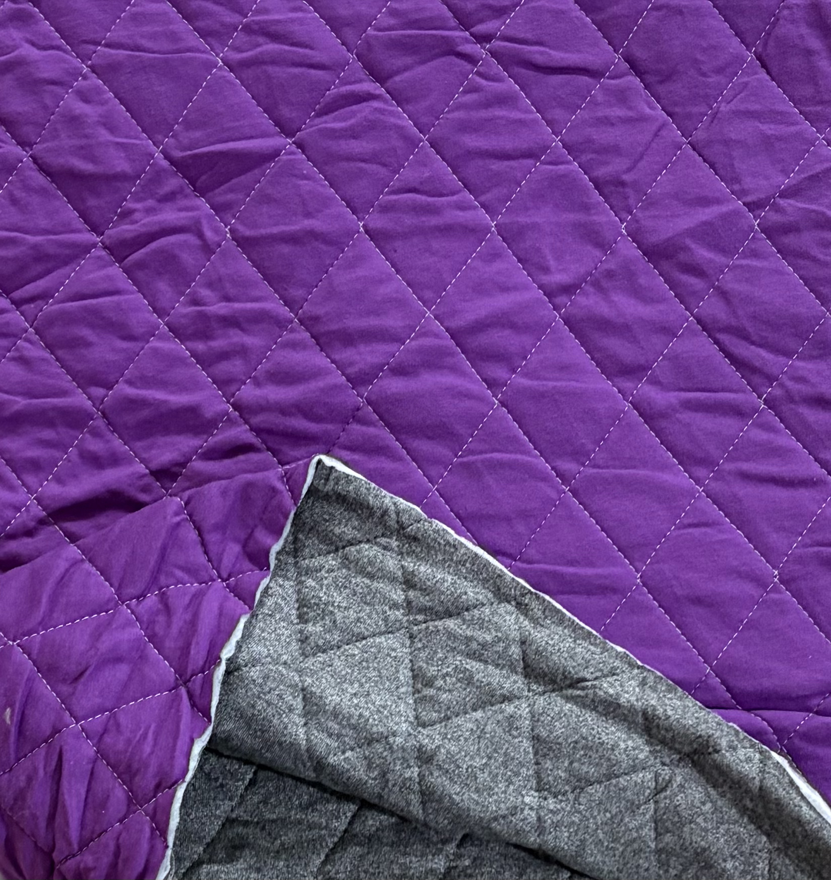 紫色加厚绗棉面料两米