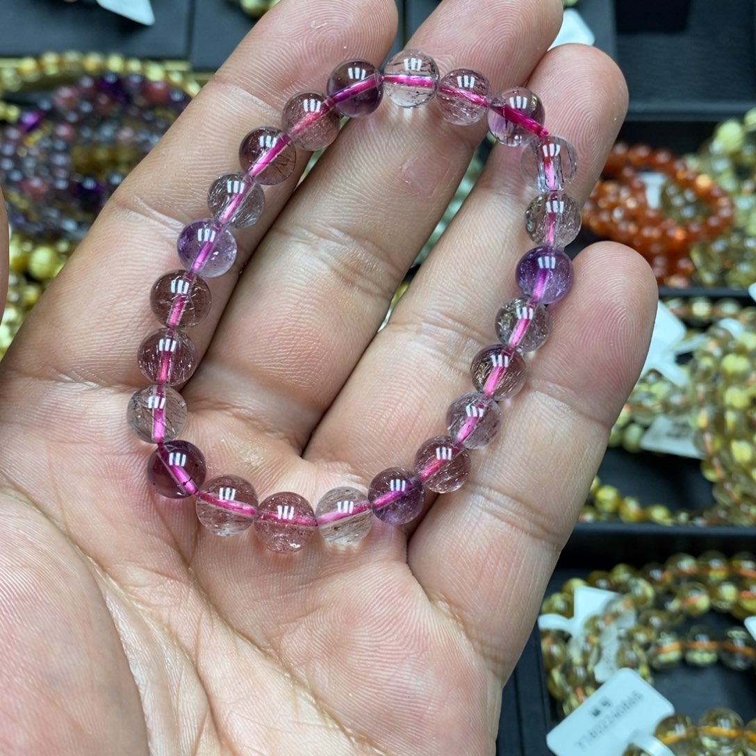 发晶手串未镶嵌卓慕水晶天然超七发晶