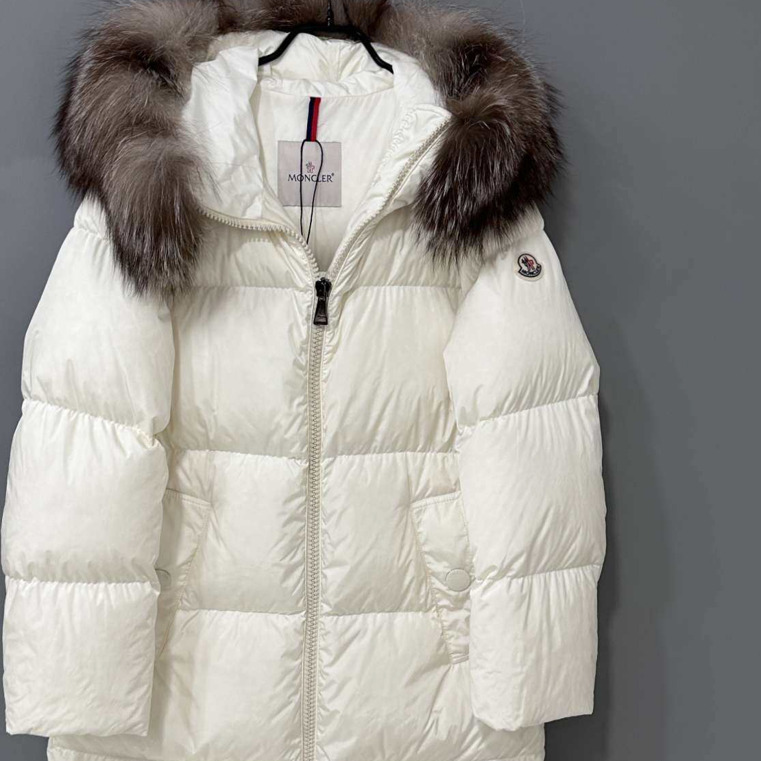 99新 MONCLER Marrionnier狐毛领大白熊羽绒服/1码/74893