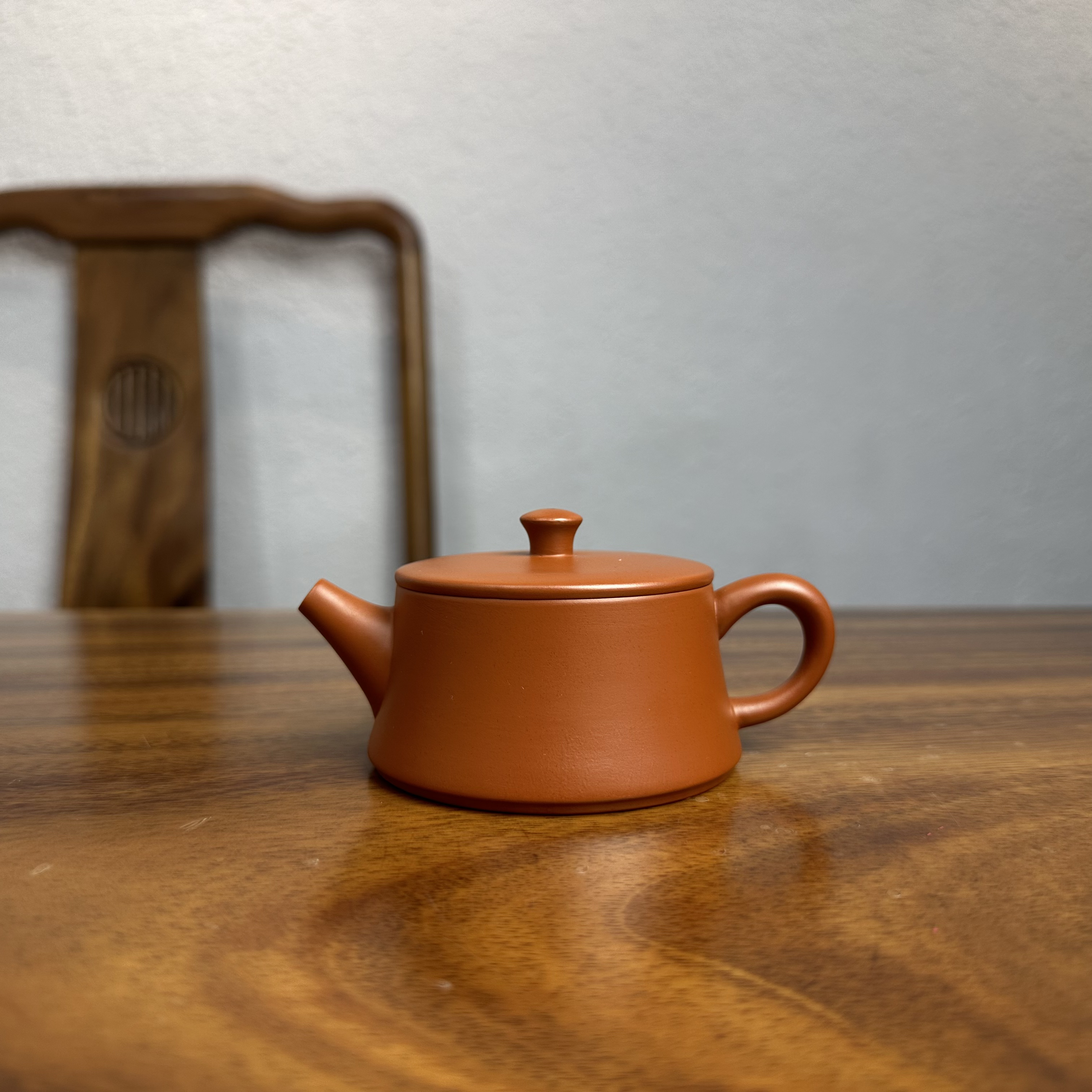 潮州原矿手工朱泥手拉壶云柱壶直筒大口径120c易投茶泥壶功夫茶具