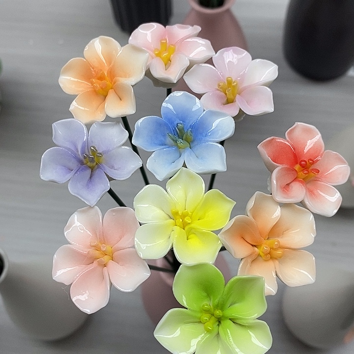 陶瓷陶瓷材料10朵樱花