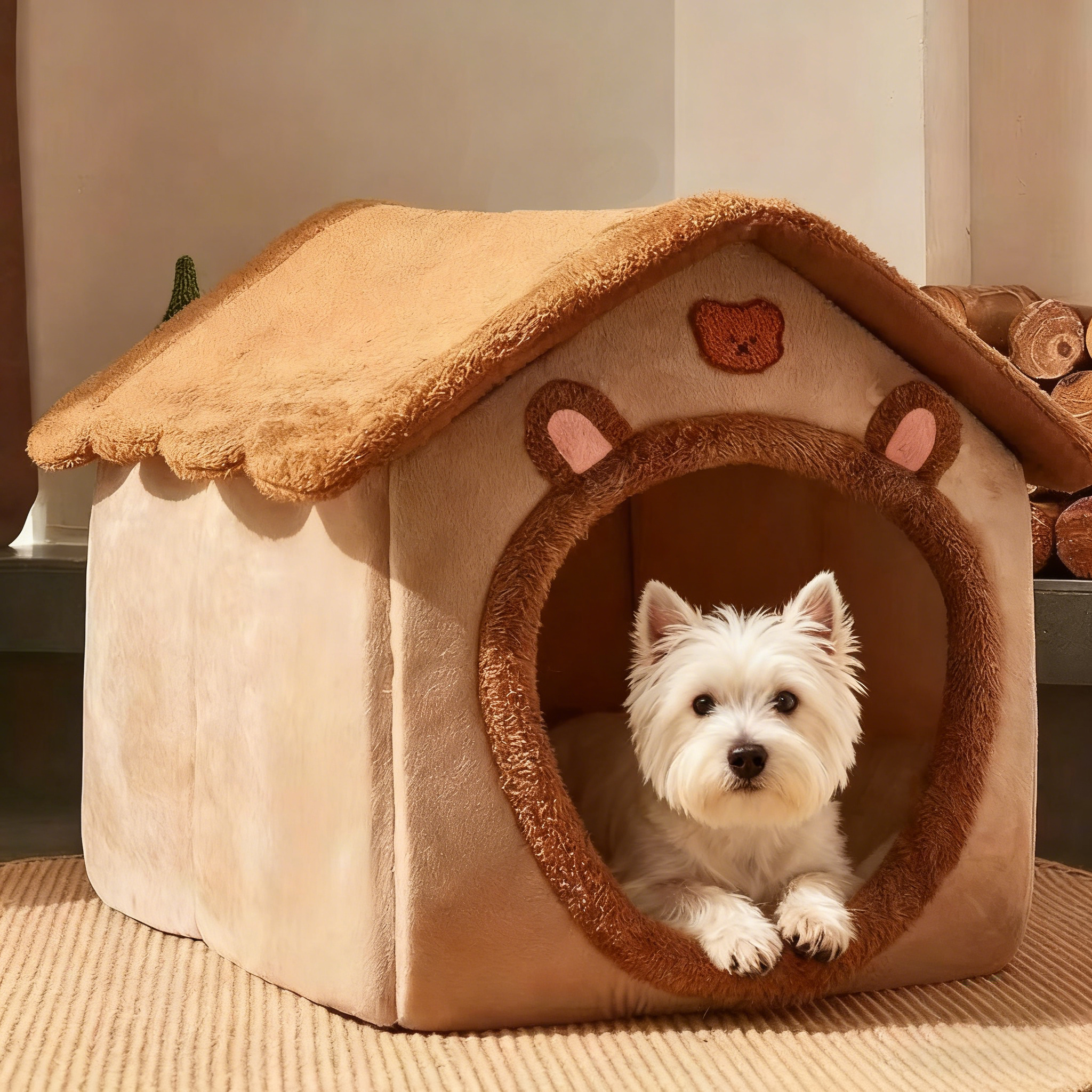 猫窝冬季加厚保暖猫咪屋封闭式安全感宠物房子小型犬可拆洗狗狗窝