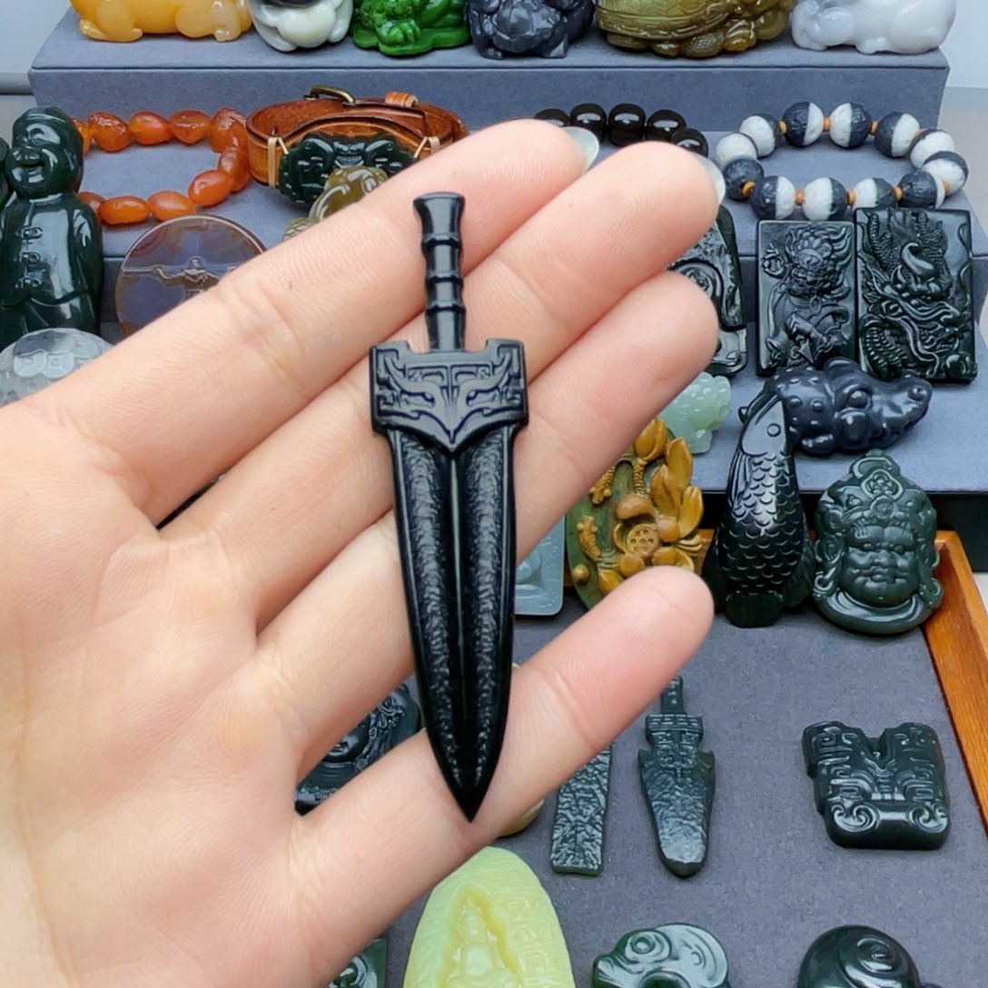 和田玉未镶嵌挂件3***下