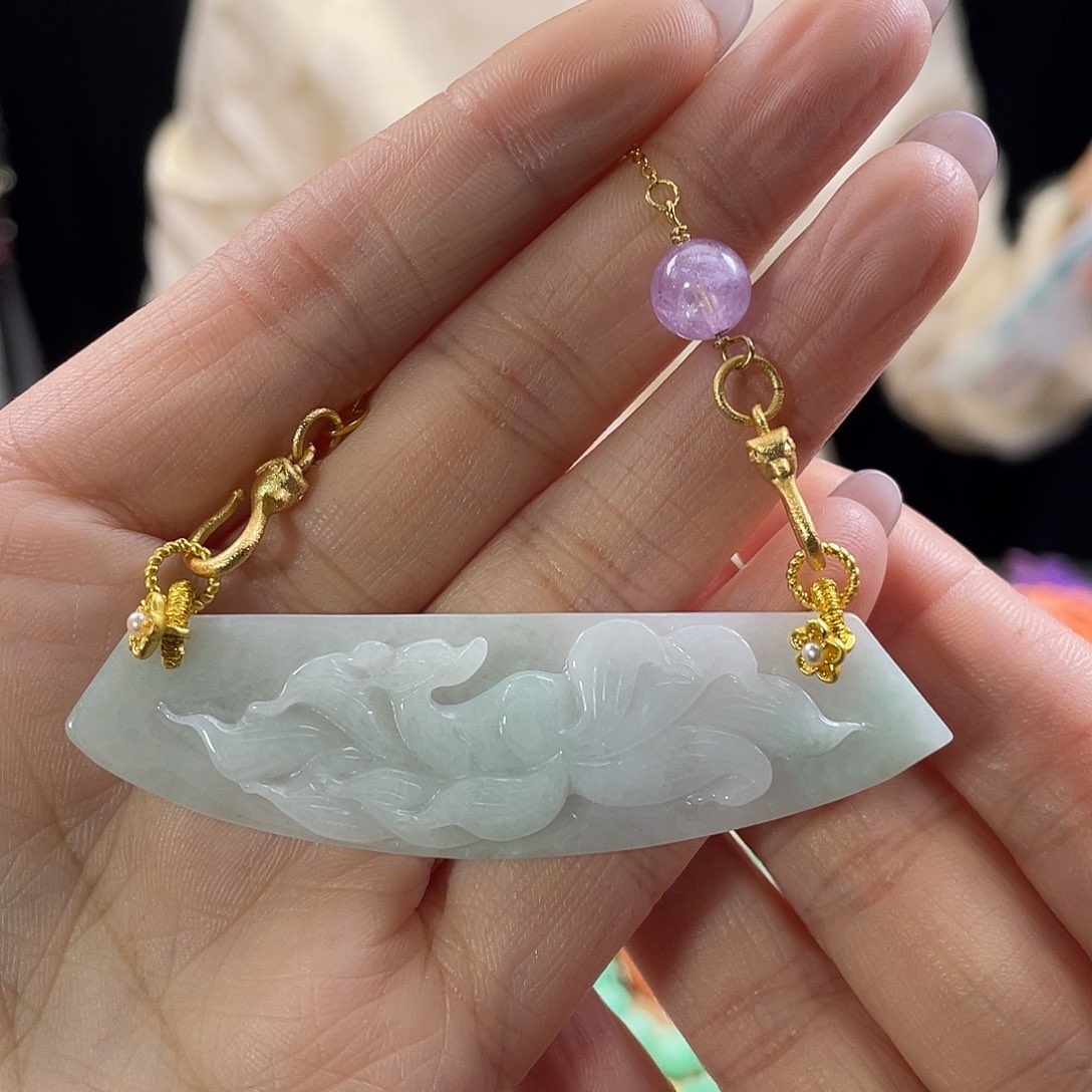 翡翠颈饰未镶嵌代编织