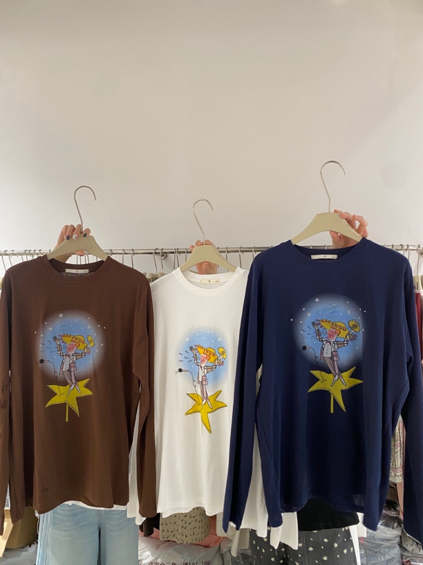 炫色趣味印花长袖T恤