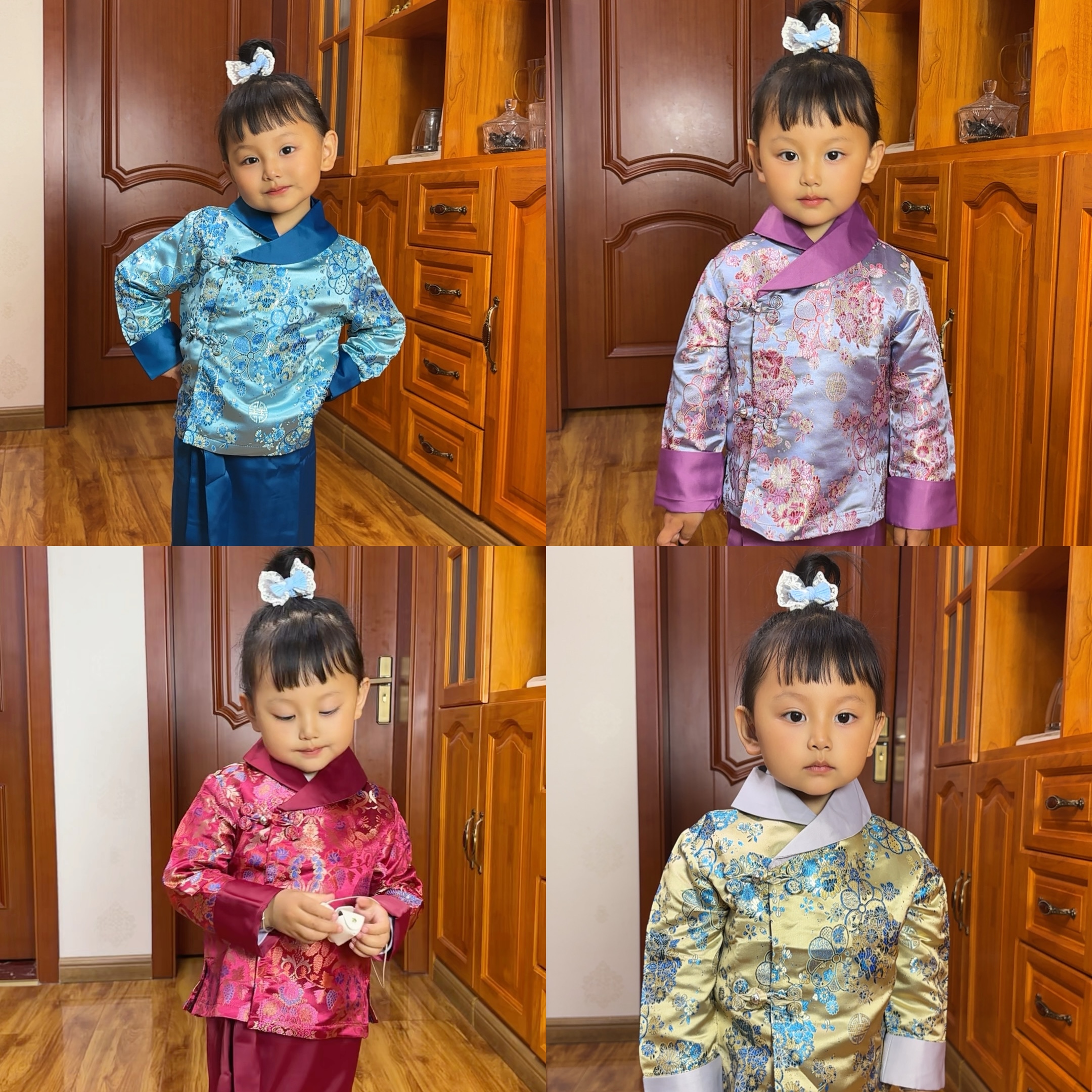 女童套装西藏服春秋长袖中国风女宝儿童男童宝宝复古中式小童秋冬