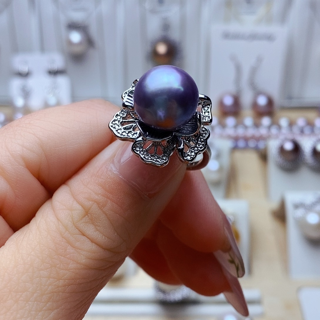 淡水珍珠戒指合金