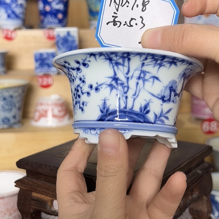 墨奈手绘陶瓷花盆
