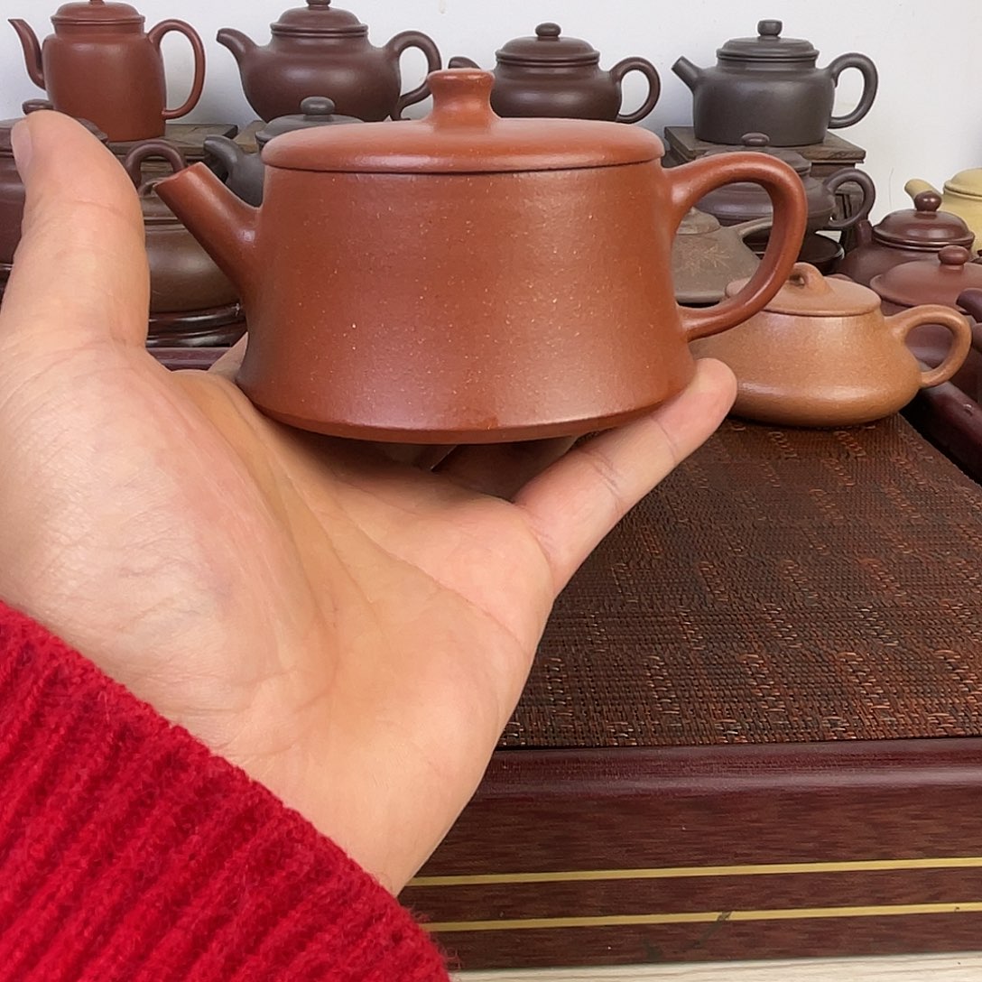 紫砂茶壶完美红降坡云柱