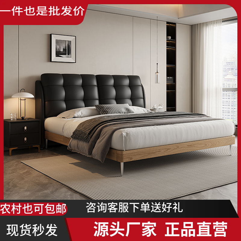 无品牌意式1.8米内嵌泡芙双人大床主卧室1.5米婚床家用公主卧室床