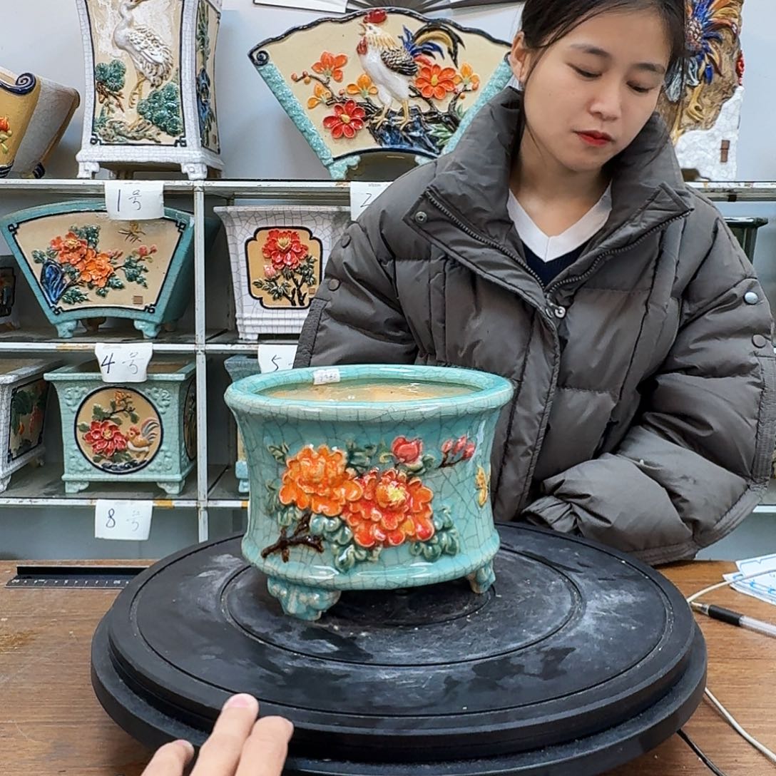 红陶兔*哥石湾盆28