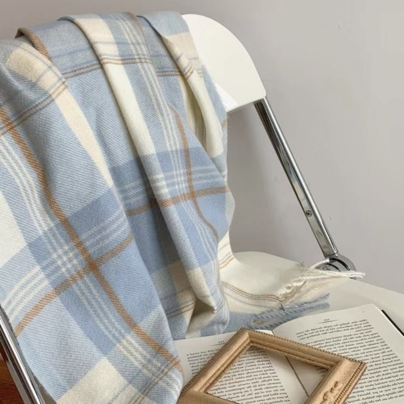 【海盐百利甜】仿羊绒｜韩版百搭保暖格子围巾女秋冬 超显白！