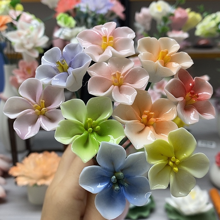 陶瓷陶瓷材料10朵樱花