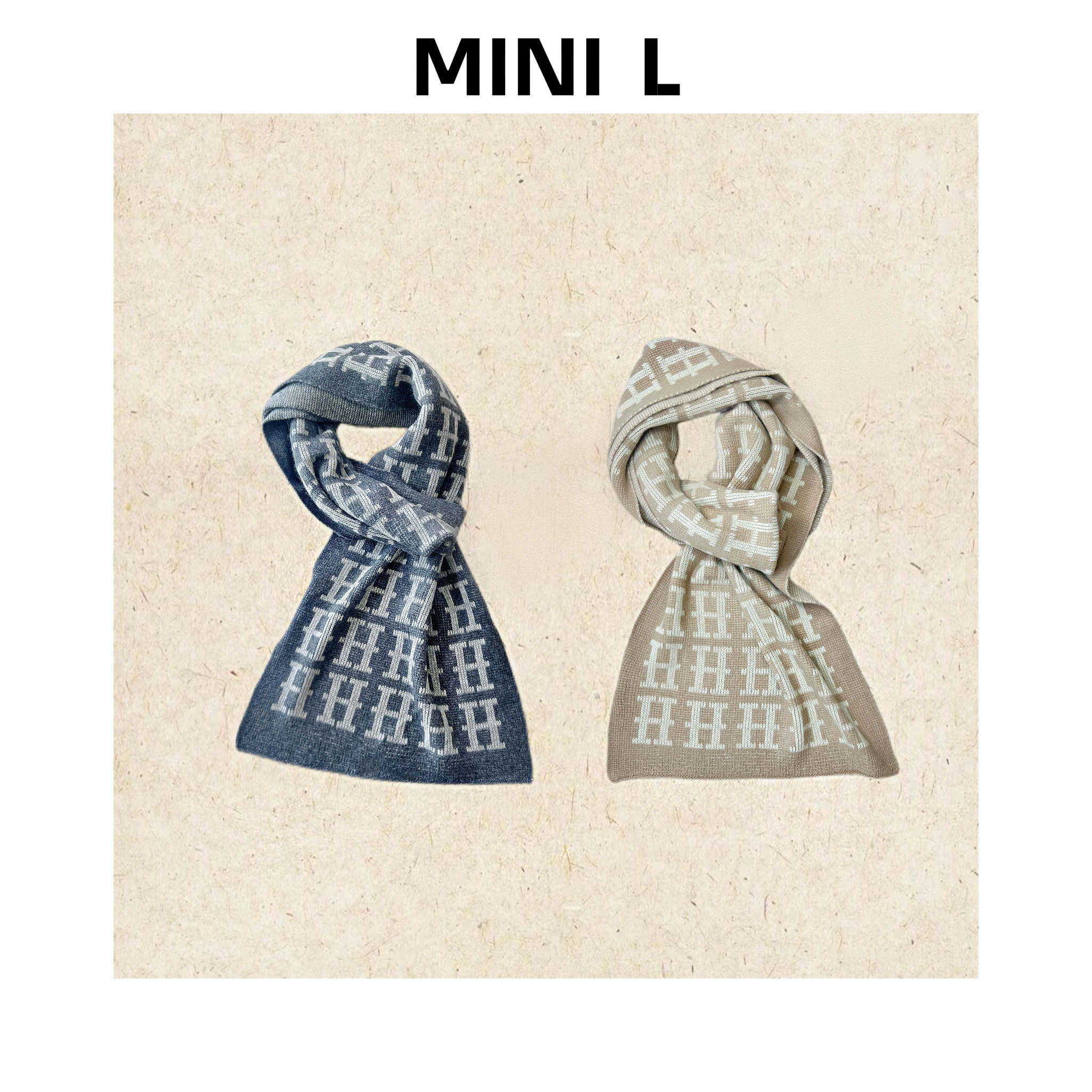 [MINI L]“暖炉”耗牛绒稀有爱马中古H围巾