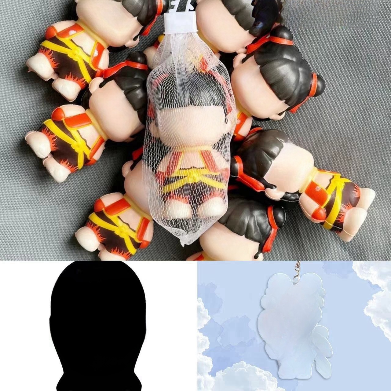 哪吒系列摆件(面具+捏捏乐+钥匙扣挂件)(一组3个)(图案不挑)Z0183