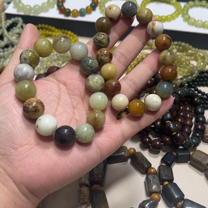 蛇纹石玉未镶嵌手链卡14微瑕