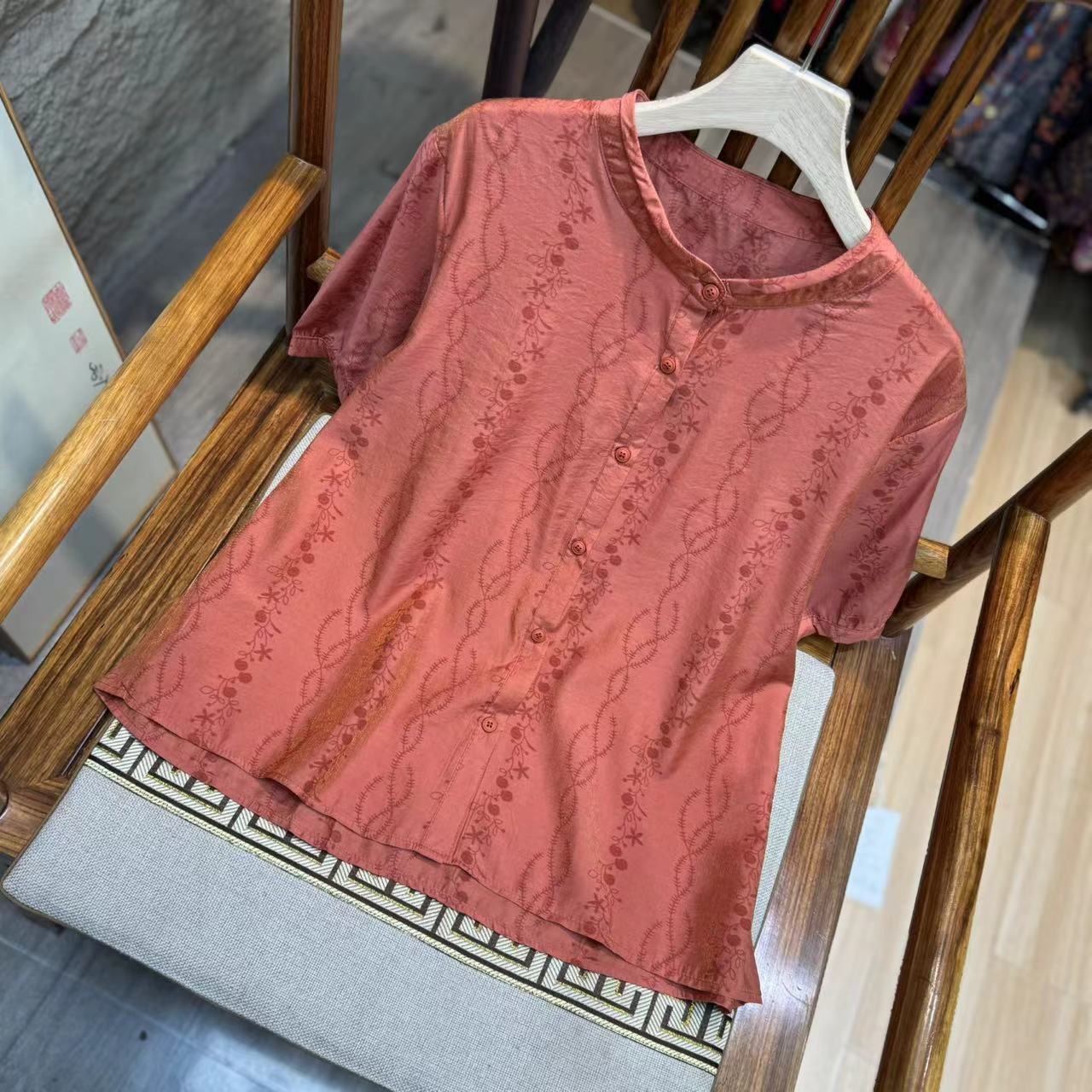 8654新款夏季文艺气质减龄优雅衬衫QZ