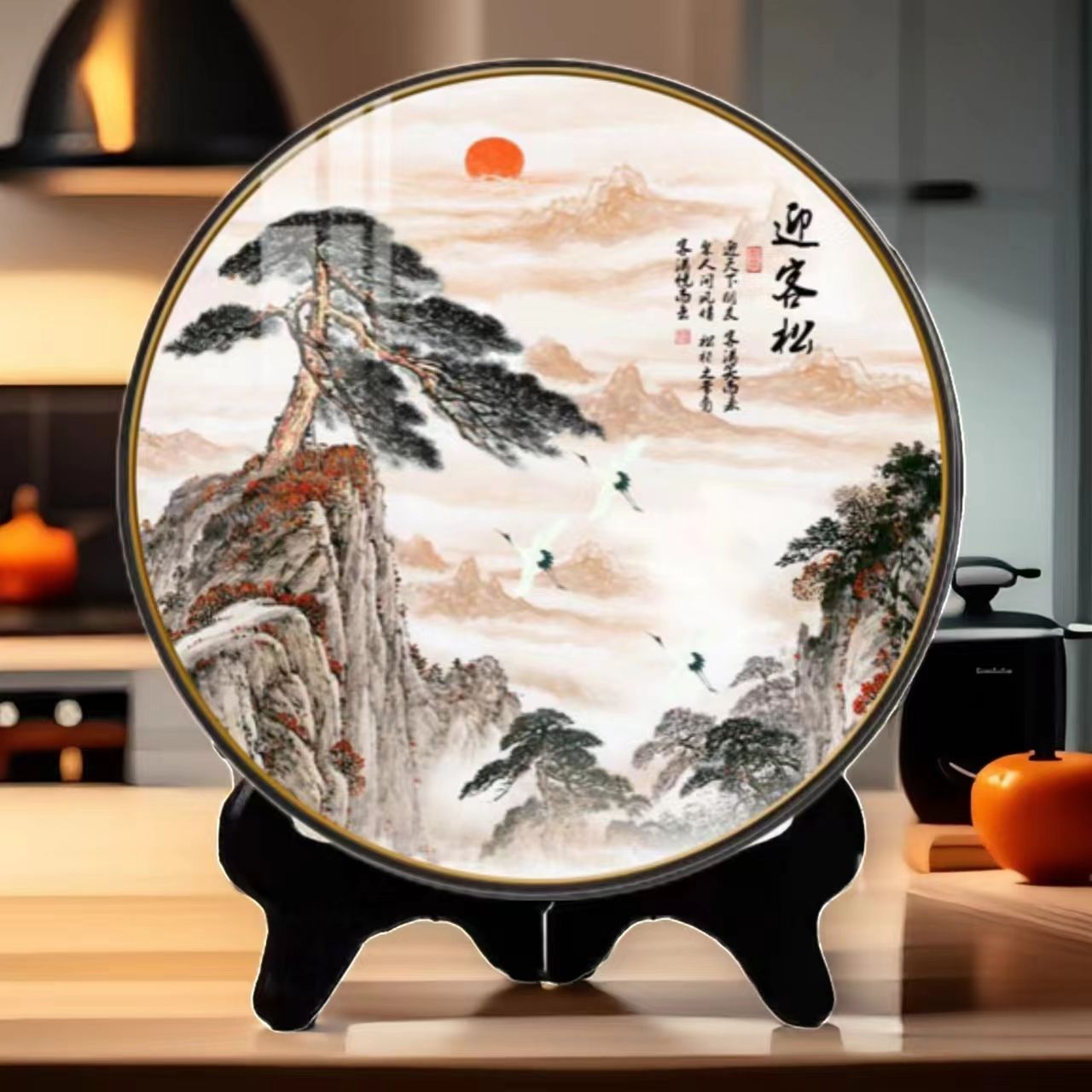 简约现代摆台家居饰品客厅摆件进门玄关酒柜办公室书房桌迎客松