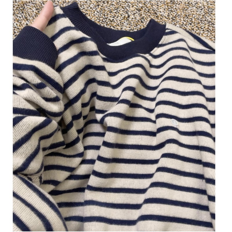 复古港味条纹卫衣女冬季加绒加厚2025新款爆款宽松慵懒风秋季薄款