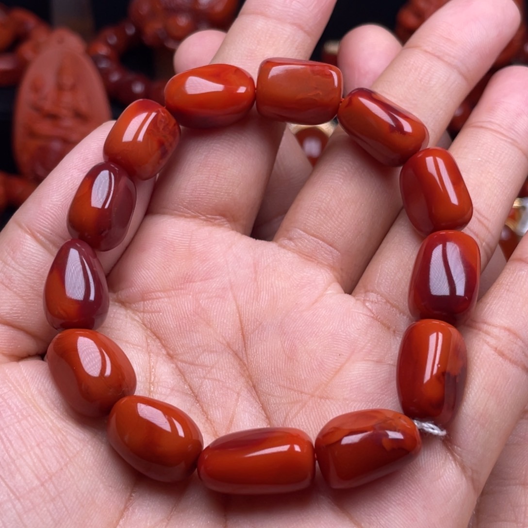 南红玛瑙珠宝奇石未镶嵌单圈