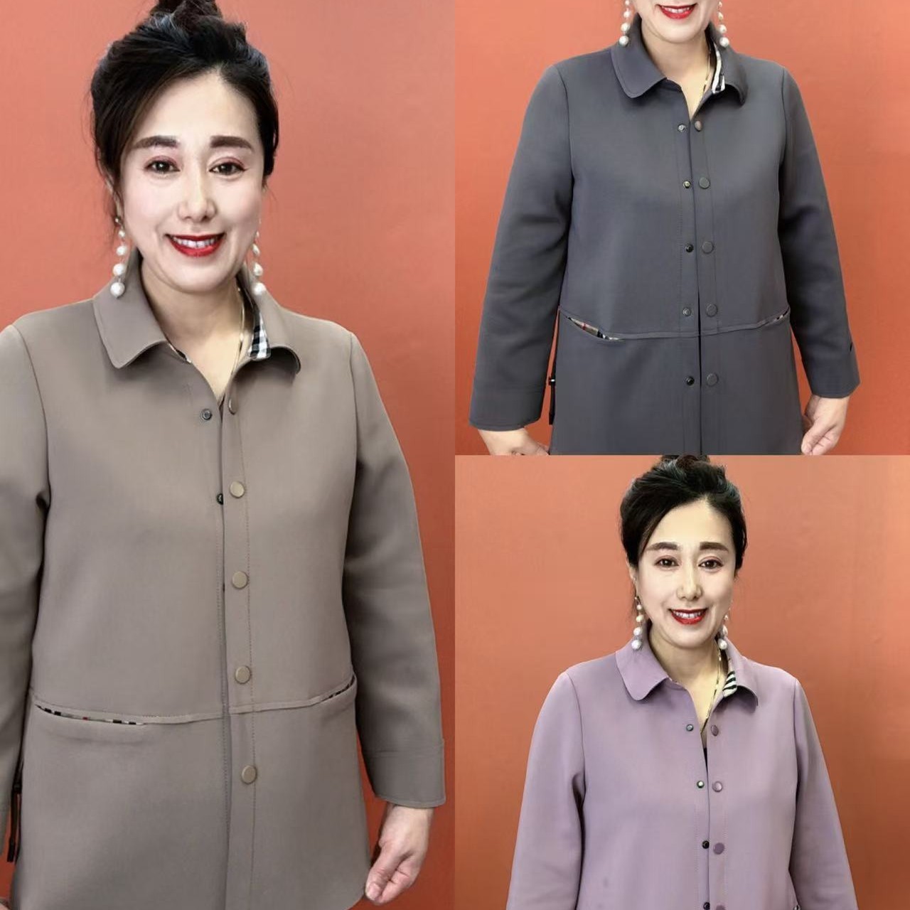 贵8817衣品方领短外套