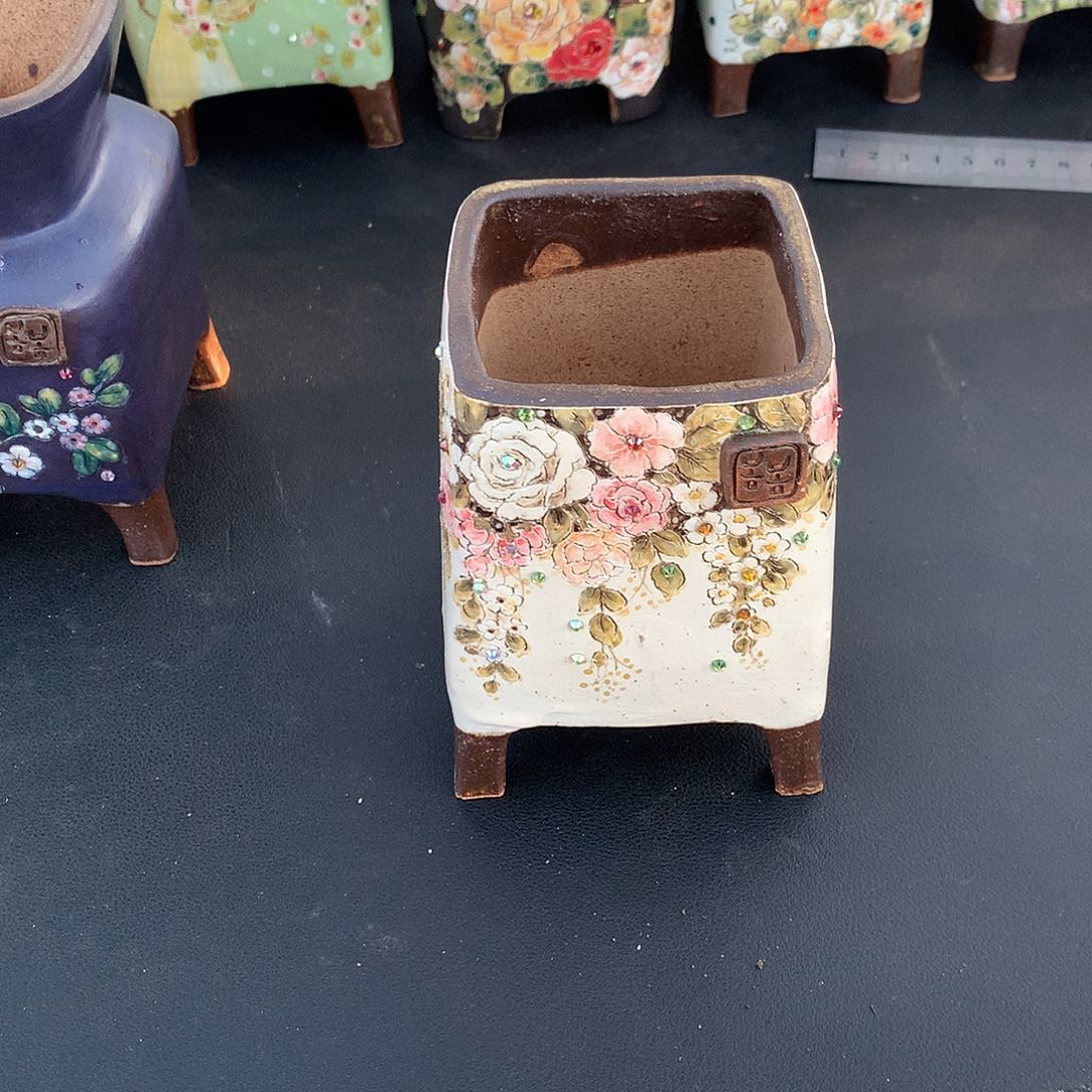 靖 白色花盆 发货