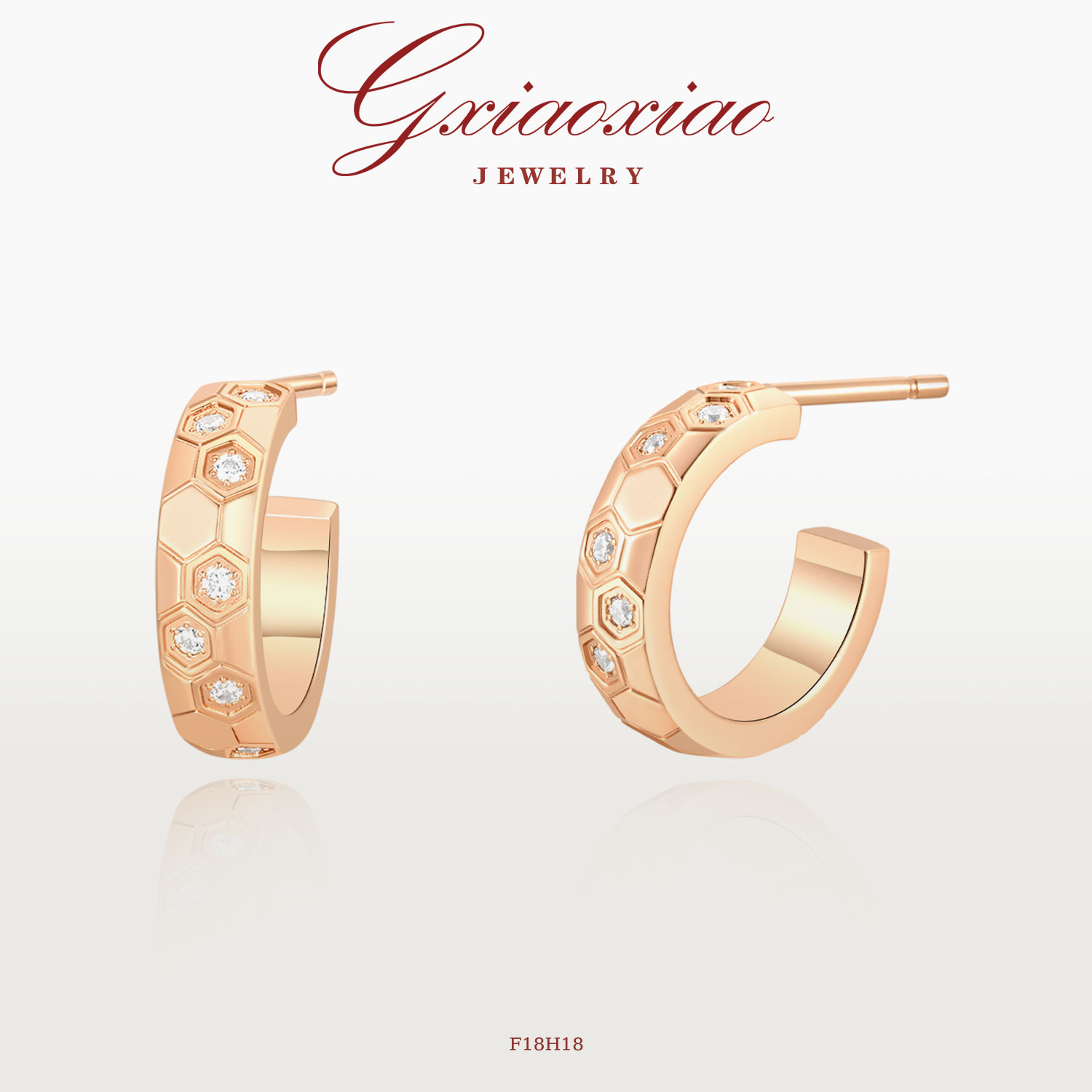 G XIAOXIAO 【璀璨蜂巢】气质经典耳环 F18H18 F18H19