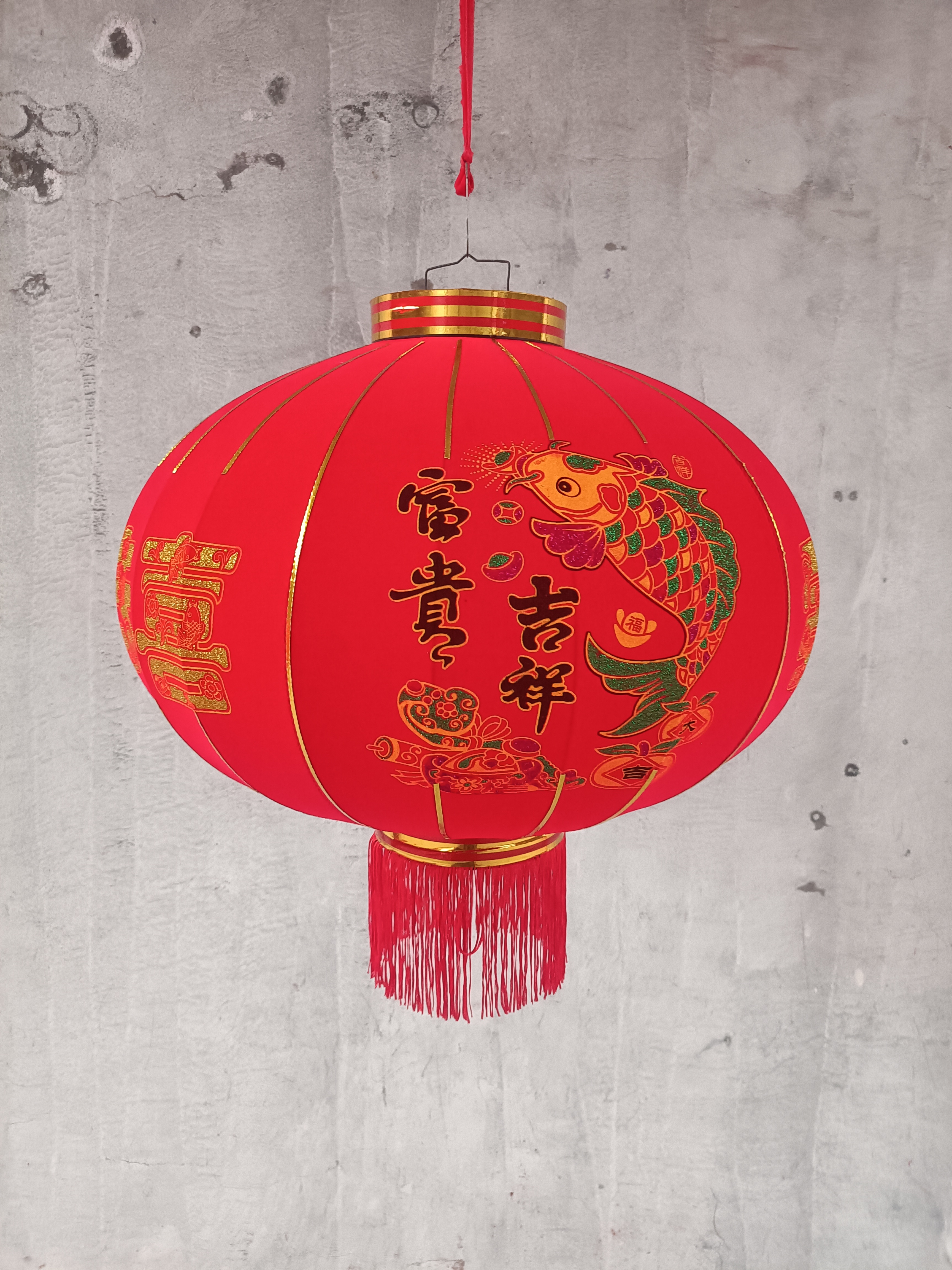 120#型号植绒大红灯笼户外防水春节新年大门口阳台装饰挂饰