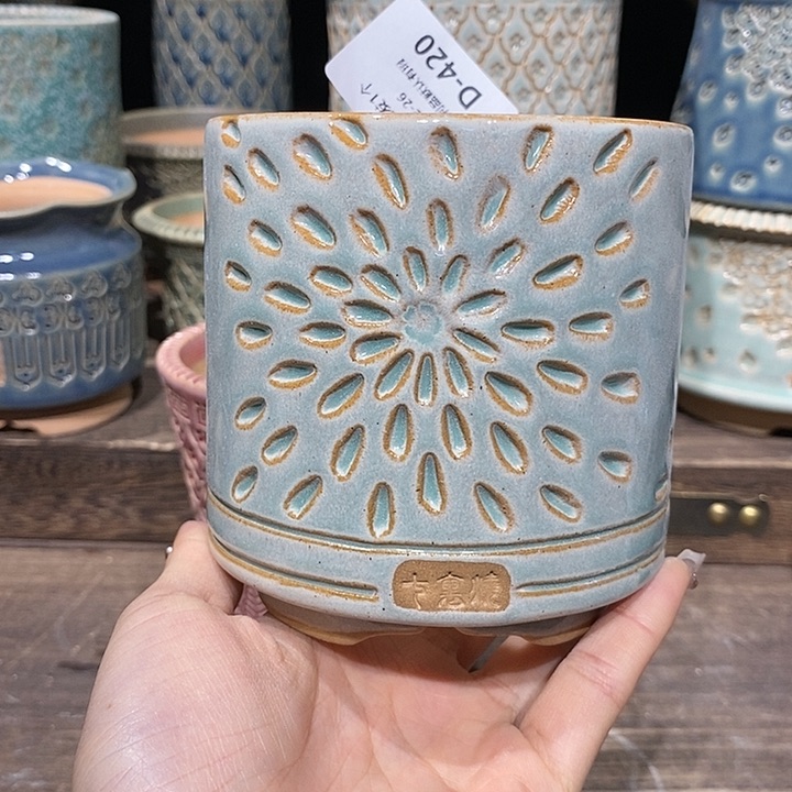 七里烧花盆2-26-420口径8