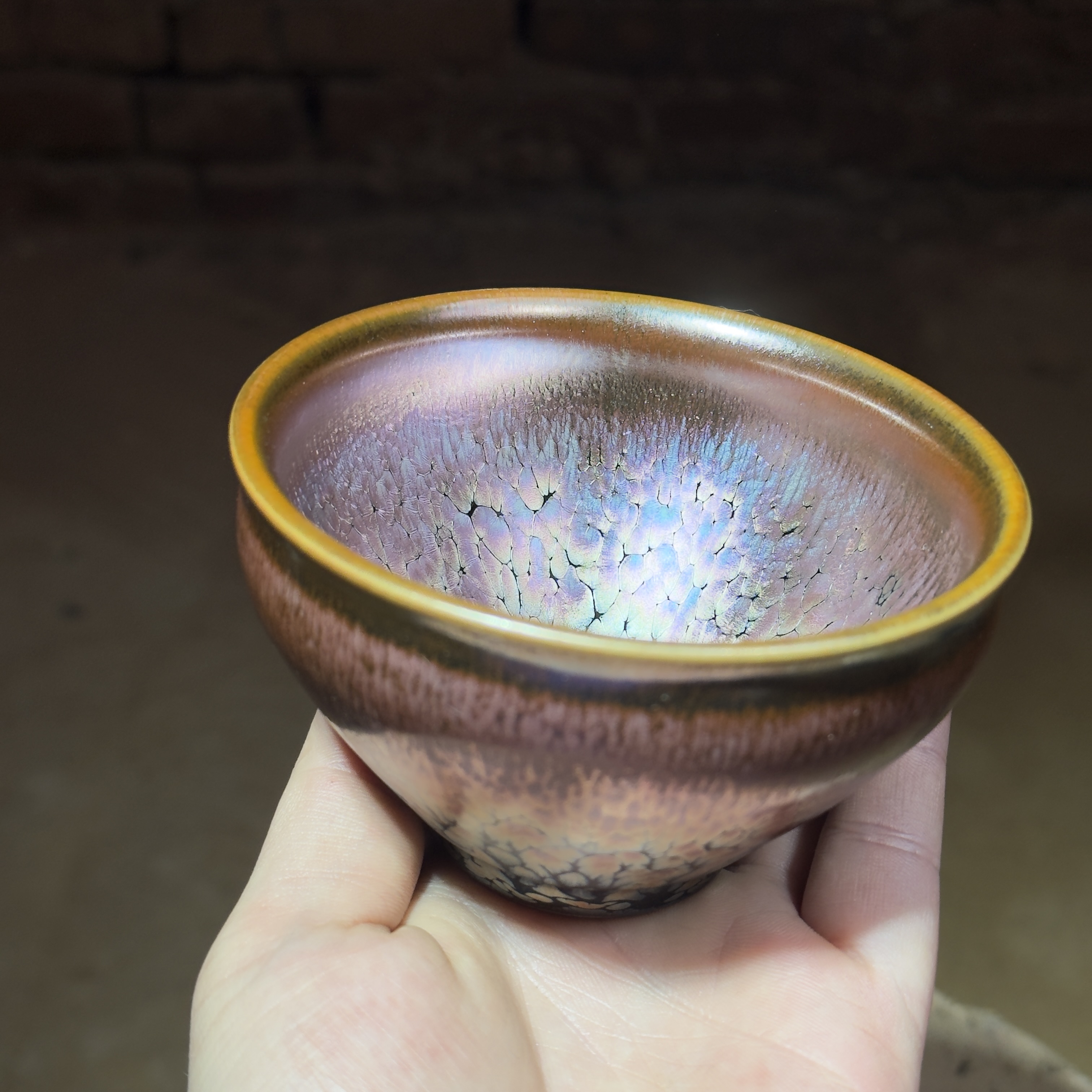 建窑--建盏 彩金鹧鸪全包釉 茶盏主人杯礼盒装带溯源证书 电烧