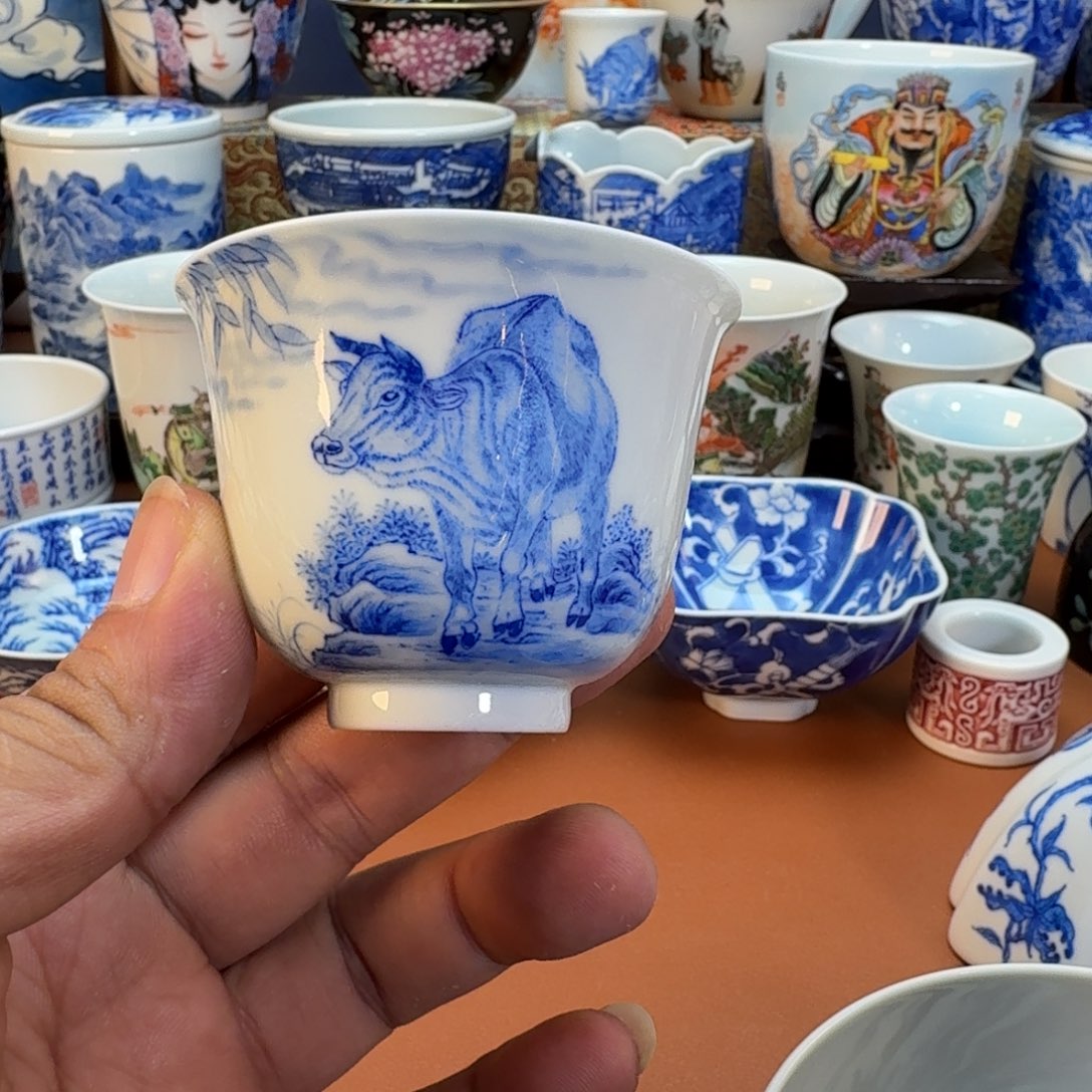 瞿***瞿杯子陶景德镇全手工手绘陶瓷