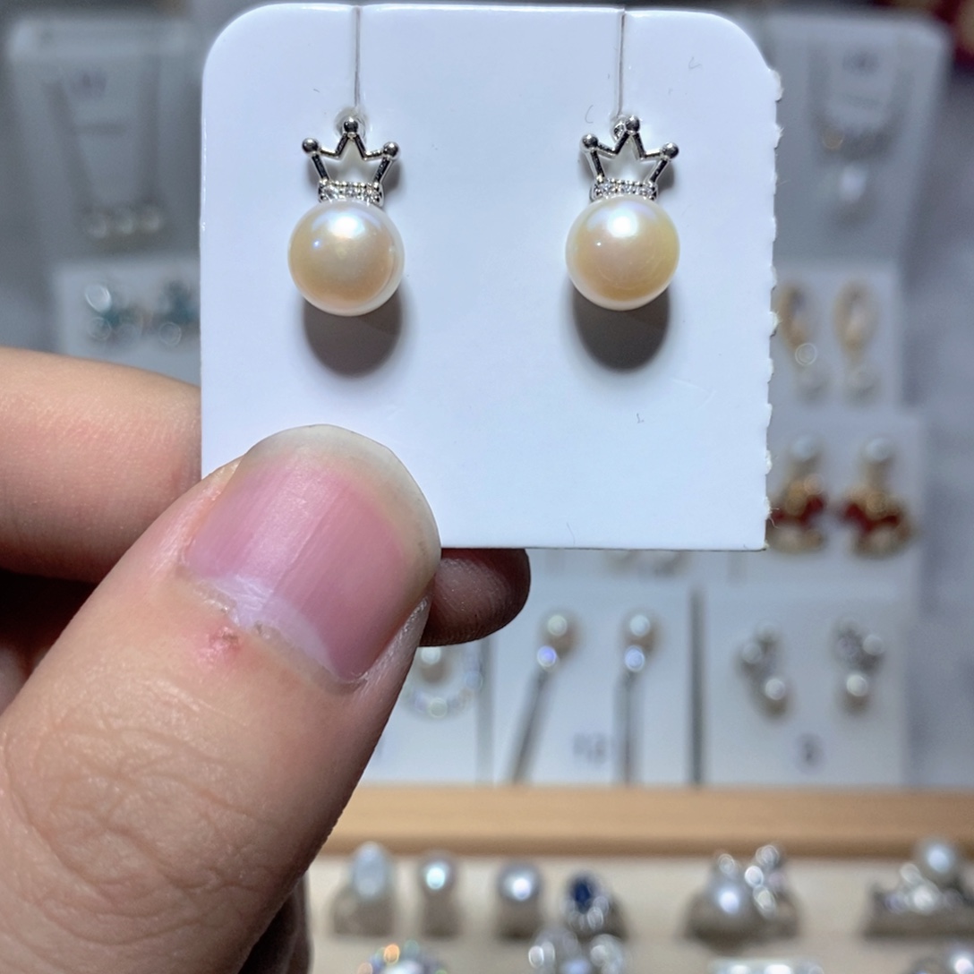 耳饰淡水珍珠银S925镶嵌