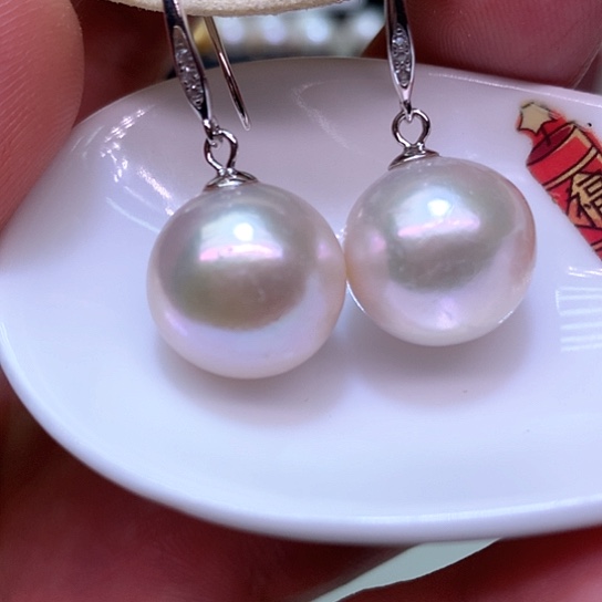 淡水珍珠耳饰银S925镶嵌