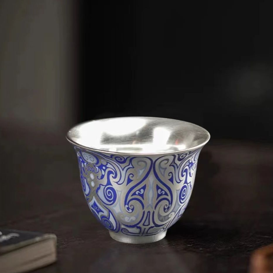 战国纹银杯春秋系列品茗杯