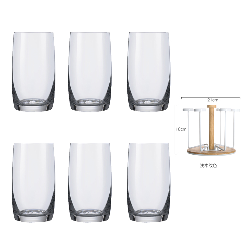 莱克斯捷克进口无铅水晶家用现代简约透明水杯大容量饮料杯喝水杯