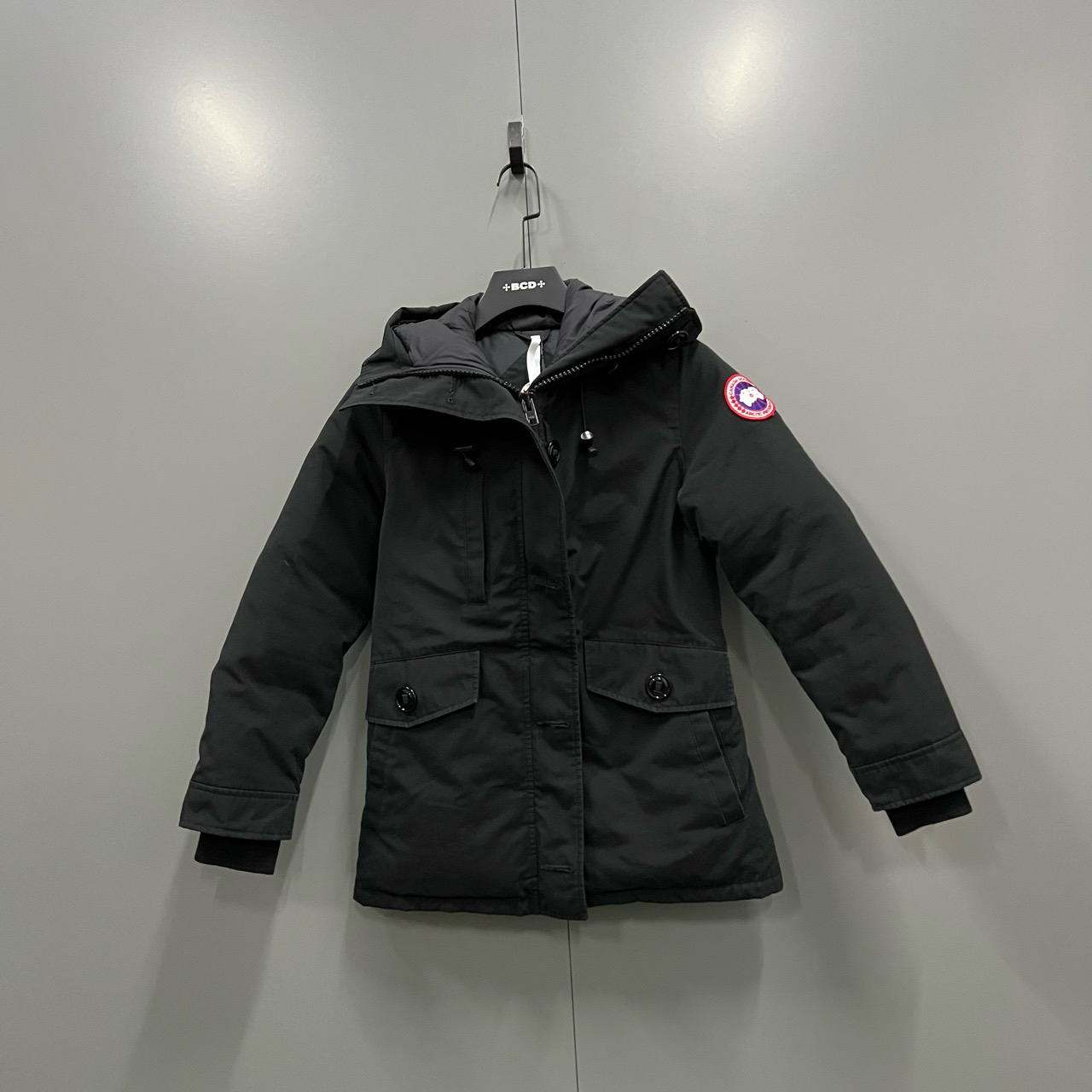 （jp）114【XP】Canada Goose 加拿大鹅 黑色刺绣logo羽绒服 S码/