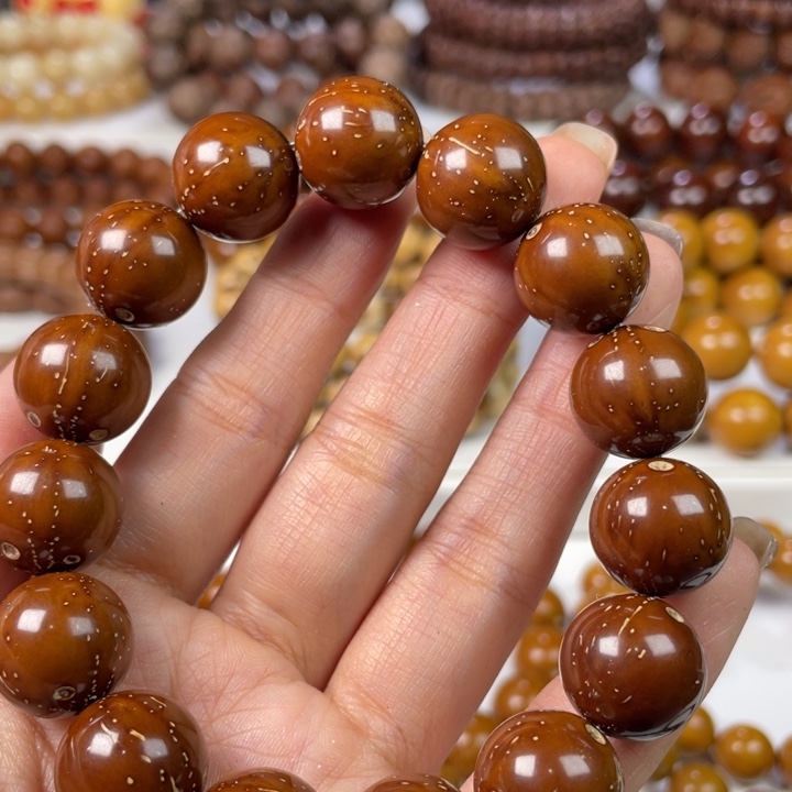 紫金鼠手串15尺寸练手瑕疵款（多棕线）