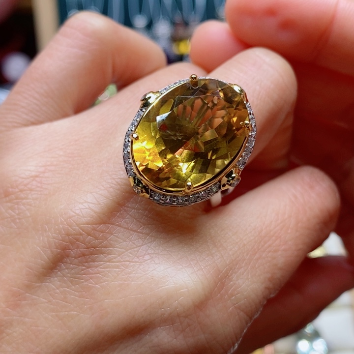 银S925镶嵌戒指水晶天然水晶戒指