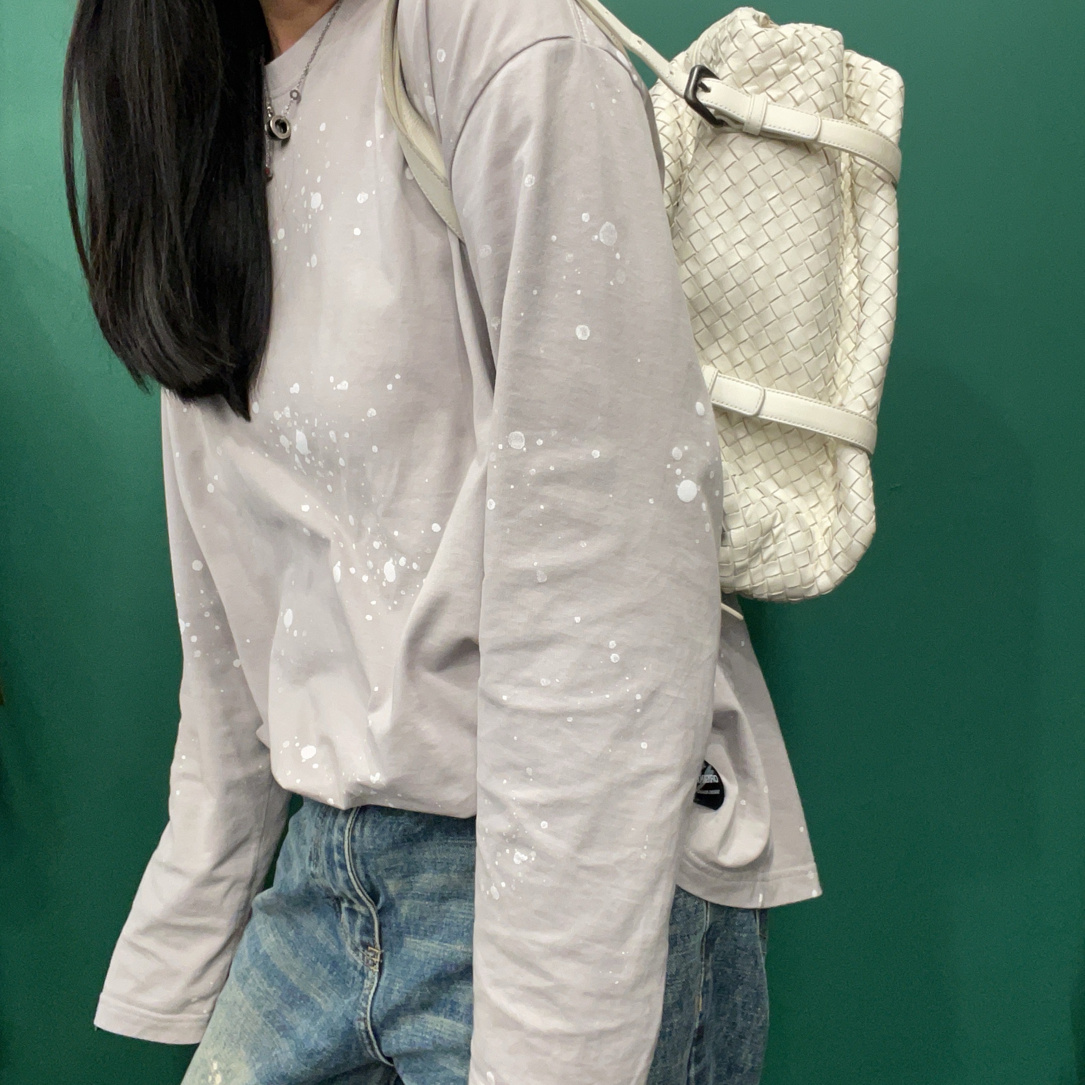 95新 BOTTEGA VENETA/葆蝶家 【KK】 27PP10 白色编织手提单肩包