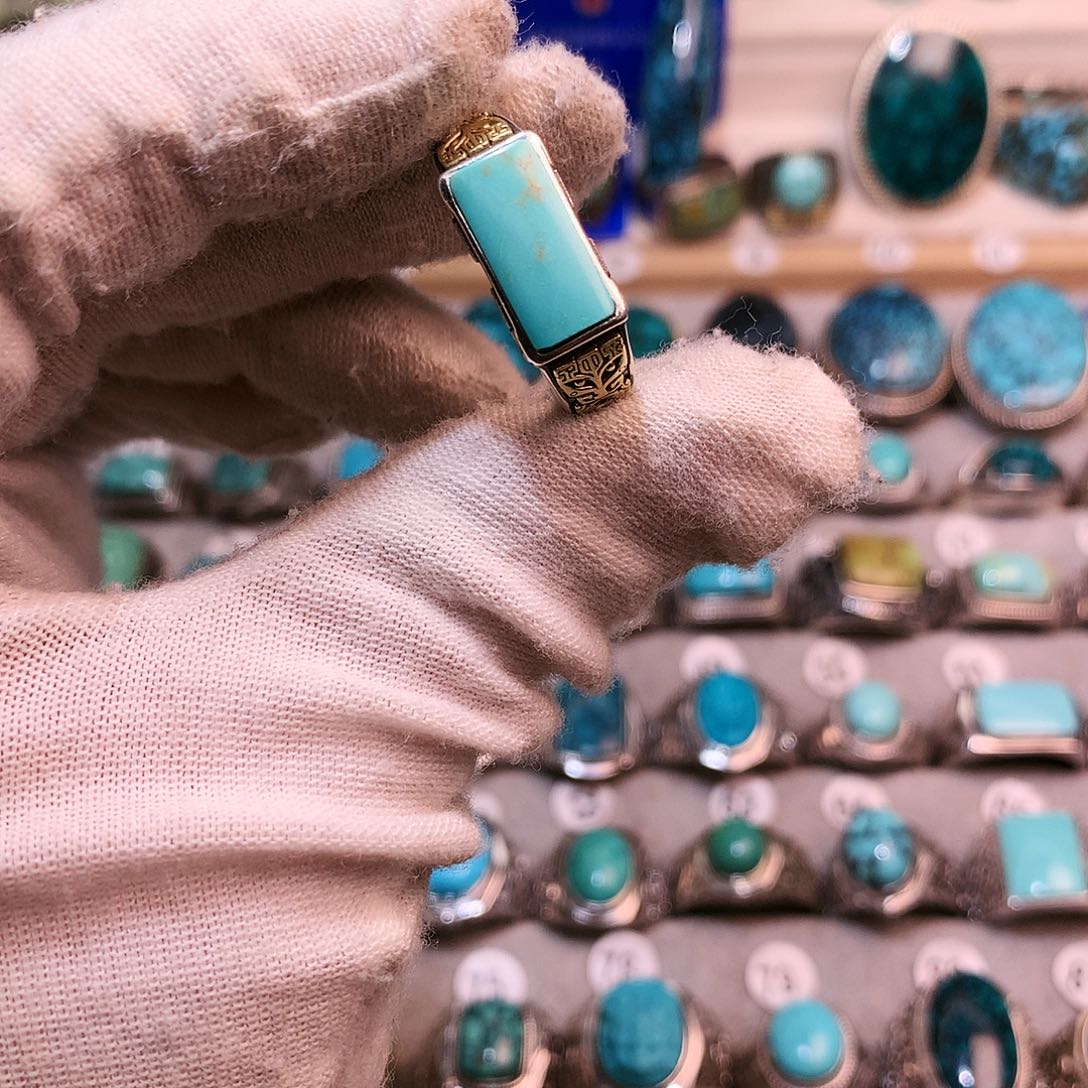 绿松石挂件银S925镶嵌