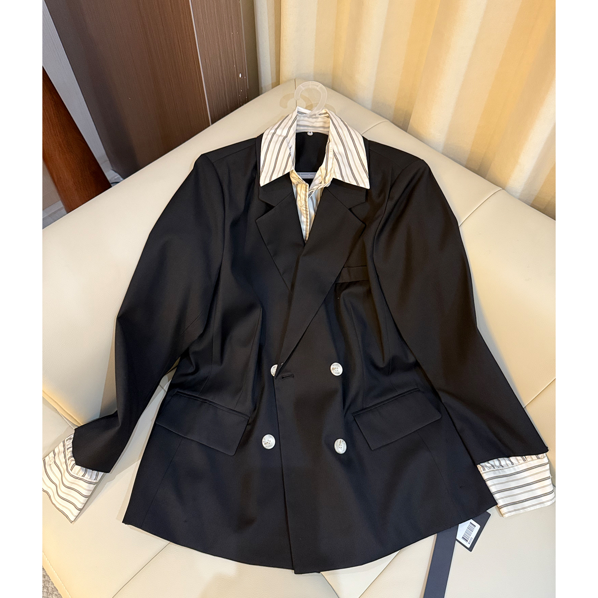 高级设计感假两件衬衫西装外套女2025春季新款韩版宽松休闲西服潮
