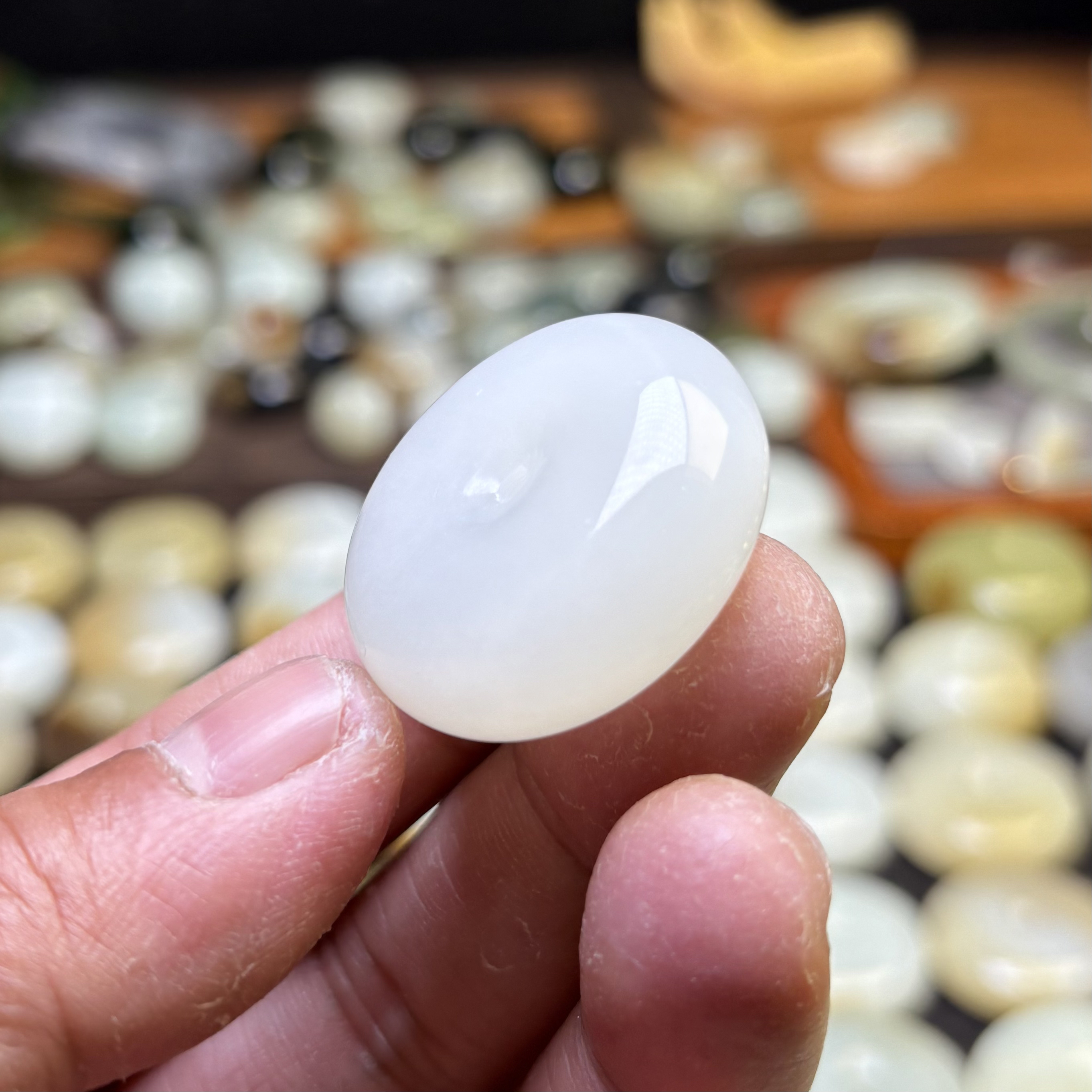 31✖️12无结构老熟新疆和田玉白玉平安扣吊坠挂件细润老熟