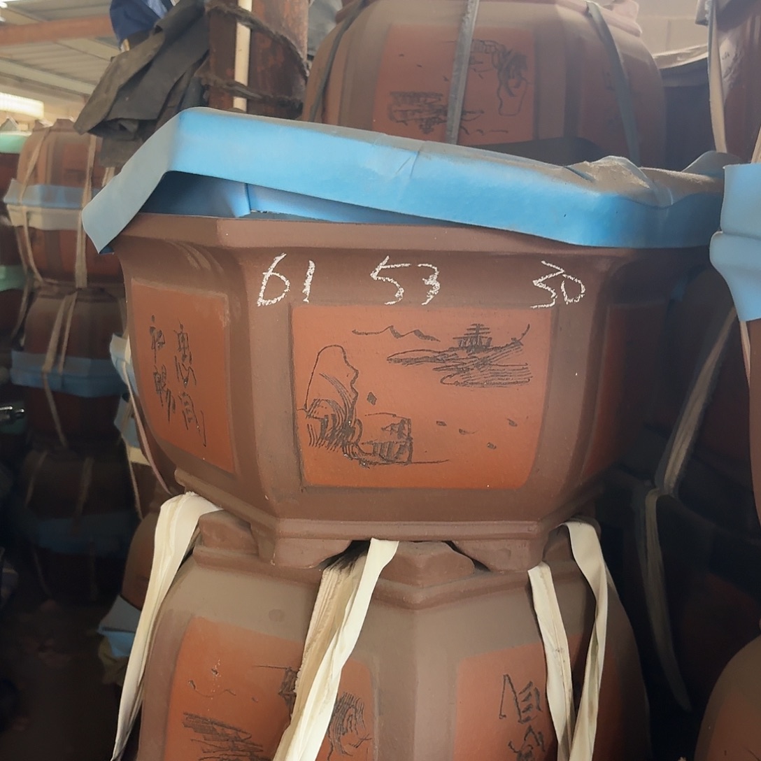 紫砂紫砂花盆大六方一个