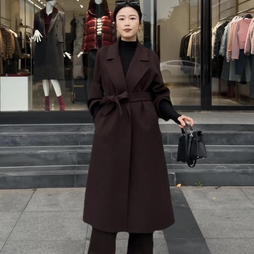 易缔媤睡袍款双面呢大衣D43139K6007