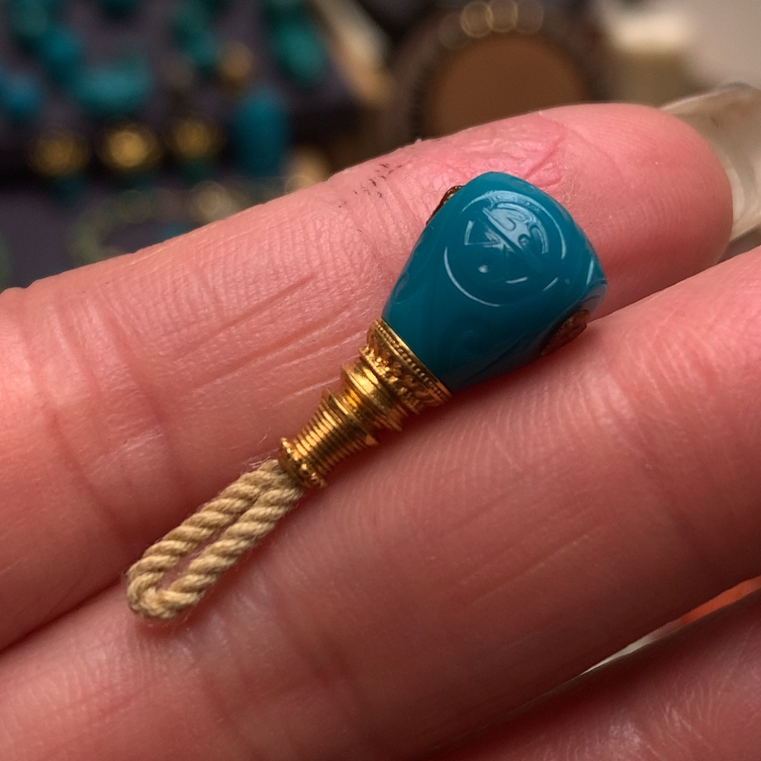 绿松石博古三通22K金镶嵌