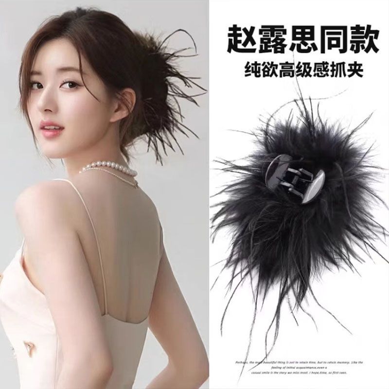 发卡夹子抓夹黑色休闲风甜美女发夹头饰网红日韩马尾夹极简风