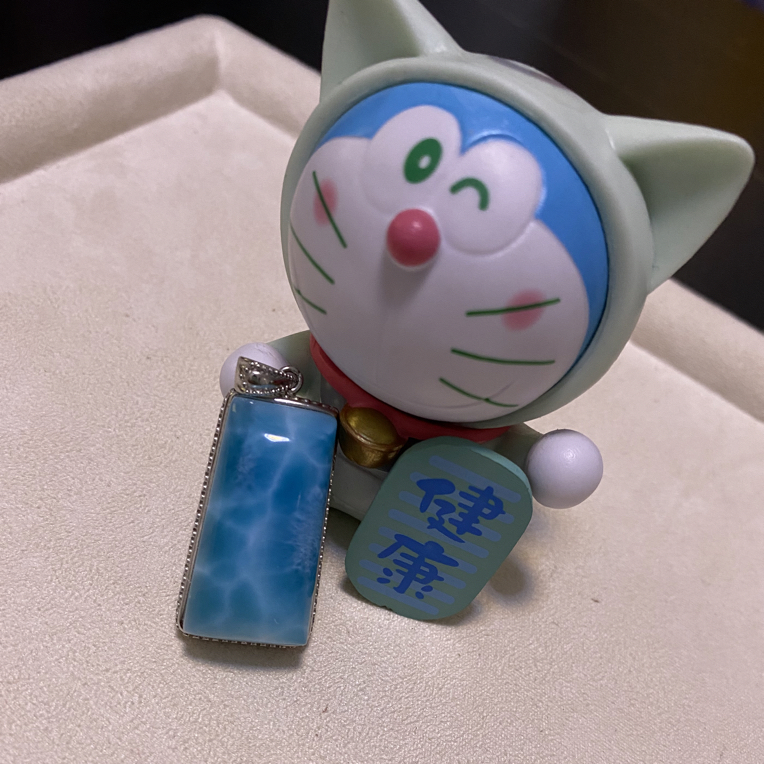 天然海纹石无事牌吊坠冰透